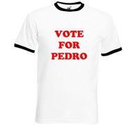 Star and Stripes Vote for Pedro - Maglietta con scritta "Napoleon Dynamite", taglie S-2XL, bianco/nero, L