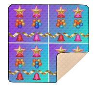 Star & Bell - Tappetino da gioco pieghevole per bambini, motivo natalizio, per interni ed esterni, resistente all'acqua, per la pancia e gattonare, per bambini, 127 x 127 cm