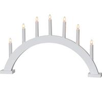 Star - Candelabro da finestra in legno, colore: Bianco