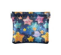 Star Carino Doodle ArtWomen's Piccola Borsa in Pelle Cambiamento Conveniente Portamonete Organizzatori di Denaro per Uomini Donne Viaggio, stella, carino scarabocchio arte, 1 size