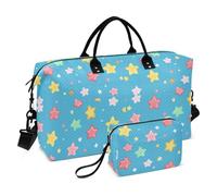 Star Colorful Decorativo Grande Viaggio Duffel Bagaglio Grande Borsa da Palestra con Toiletry Bag per Palestra Impermeabile bolso Viajero para Mujer