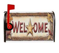 Star Coperture magnetiche per cassette postali, cornice in legno con foglie rustiche, copertura per cassetta postale marrone autunnale, per decorazione da giardino e cortile, 45,7 x 53,7 cm