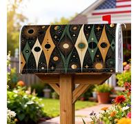 Star - Coperture magnetiche per cassette postali, moderna astratta, cerchio con diamanti neri, protezione per la decorazione del cortile anteriore 53 x 64 cm