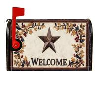 Star Coperture magnetiche per cassette postali, rustiche, foglie di fattoria, bacche autunnali, copertura stagionale per cassetta postale per decorazione cortile anteriore 45,7 x 53,3 cm
