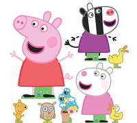 Star Cutouts SC4523 Confezione multipla di sagome in cartone per feste Peppa, Zoe & Suzy Peppa Pig, 8 pezzi, tema Peppa, per un buon compleanno e decorazioni per la stanza per bambini, ragazzi e