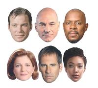Star Cutouts SMP470 Star Trek Captains, confezione da 6 maschere - Kirk, Janeway, Archer, Sisko, Picard & Burnham