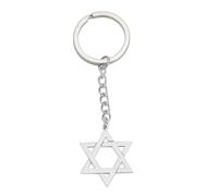 Star David Portachiavi in Acciaio Inox Israele Donne Ebree All'ingrosso Uomini Amuleto F8M2 Gioielli Trend 2024 Portachiavi Esagramma