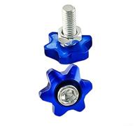 Star Design - Set di bulloni per targa, viti filettate in lega di alluminio, per veicoli e moto (blu)