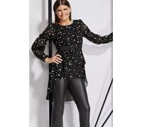 STAR Di Julien Macdonald Top Con Stampa A Foil A Basso Alto (JM15)