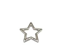 Star Duck Shape Type Spring Ring Openable Leather Bag Strap Buckle Connect Keyring Pendant Snap Clasp Clip 5pcs (tipo A argento)