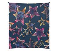 Star Fashion - Tenda da spiaggia con linee di colore fluorescente, UPF50+, facile da installare, grande riparo dal sole con borsa per il trasporto, per viaggi in famiglia, picnic e campeggio