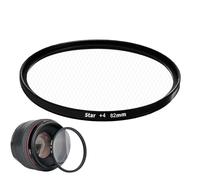 Star Filter 52 mm Lens, Camera Glass Accessory, Black Color, Creates Radiant Light Streaks, Lightweight Screw-on Design, Night Photo Tool for Videographers Film Content Creators