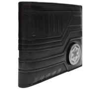 Star Galactic Wars Empire Caccia Stellare a Doppio Motore Ionico Portafoglio/Portamonete Bi-Fold Porta ID e Carte, Nero
