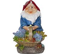 Star Gnomy - Soprammobile a energia solare, in plastica, 14 x 22 cm, colore: Blu/Rosso