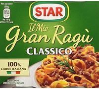 STAR Il Mio GranRagù Classico, 2 x 180gr, ragù preparato secondo la tradizione, 100% carne Italiana controllata e selezionata. Senza conservanti e senza glutine