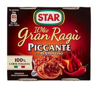 STAR Il Mio GranRagù Piccante, 2 x 180g, ragù tradizionale, 100% carne italiana controllata, con aggiunta di peperoncino. Senza conservanti e senza glutine.