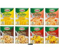 Star Il Mio Risotto, Set 8 Confezioni da 175g, 4 Varietà: Milanese, Gamberetti, Funghi Porcini, Porcini e Zafferano, + key smarter italy shop service