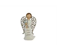 Star Import Italy Angelo Piccolo con Ali Legno, Boy, Multicolore, Bomboniera per Battesimo e Comunione, in Resina, cm 7,5, con Scatola