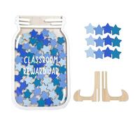 Star Jar Sistema di ricompensa, strumento motivazionale positivo in legno, barattolo di ricompensa positiva, per casa, scuola, scuola elementare, asilo, bambini, bambini, andare a letto, routine