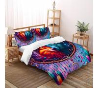 Star lupo Dreamcatcher Set Di Biancheria Da Letto Artee Copripiumino 2 Pezzi Comfort Cotone Per Bambini, E Federa A Cerniera Set Copripiumino Super King（260x220cm）