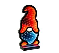 Star-Max Gnomo natalizio a LED con effetto Infinity, decorazione natalizia per interni, illuminato su entrambi i lati, con funzione timer, cavo da 3 m e piedistallo, 73 LED, 16 x 7 x 30 cm