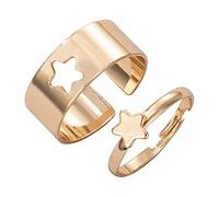 Star Moon Suit Creativo Hollow Personalità Punk Coppia Anello Coppia Anello 100 Anelli Set Uomini, A, misura unica
