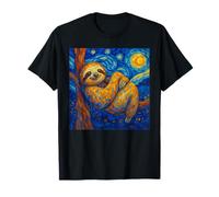 Star Night Lounge Sky Funny Animal Mosaico Bradipo addormentato Maglietta