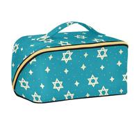 Star Of David blu progettato cosmetici borsa con divisori cerniera borse cosmetiche per le donne viaggio accessori dimensioni viaggio