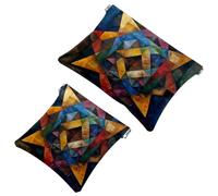 Star of David - Trousse per cosmetici, tascabile, impermeabile, da viaggio, senza cerniera, da donna, Multicolore 04, 7.1x5.8 inch/4.7x4.5 inch