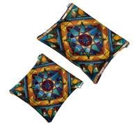 Star of David - Trousse per cosmetici, tascabile, impermeabile, da viaggio, senza cerniera, da donna, Multicolore 07, 7.1x5.8 inch/4.7x4.5 inch