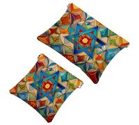 Star of David - Trousse per cosmetici, tascabile, impermeabile, da viaggio, senza cerniera, da donna, Multicolore 05, 7.1x5.8 inch/4.7x4.5 inch