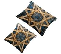 Star of David - Trousse per cosmetici, tascabile, impermeabile, da viaggio, senza cerniera, da donna, Multicolore 10, 7.1x5.8 inch/4.7x4.5 inch