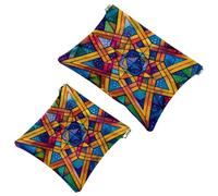Star of David - Trousse per cosmetici, tascabile, impermeabile, da viaggio, senza cerniera, da donna, Multicolore 06, 7.1x5.8 inch/4.7x4.5 inch