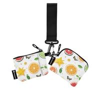 Star Orange Fruit White - Portafoglio da donna con portamonete, sottile, piatto, con tasca con cerniera, per donne e uomini, confezione da 2, Arancia stellata Frutta bianca, 1 size, moderno