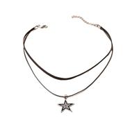 Star pendant, retro punk rock guitar layered necklace, women and men, bar party jewelry(Star)