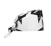 Star Premium Bouffant Scrub Caps - Cuffia chirurgica foderata in raso con cinturino regolabile per uomini e donne nero, taglia unica, Nero, taglia unica