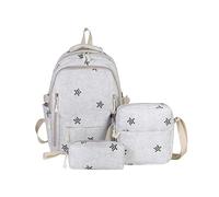 Star Print 3-Piece Backpack Casual Large Capacity | Zaino da viaggio casual da viaggio per campus con tracolla regolabile multitasca Zaino per adolescenti da donna