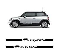 STAR SAM Adesivi per auto strisce laterali compatibili con Mini Cooper - Adesivi per auto doppio esterno. (Franja liscia, bianco 010)