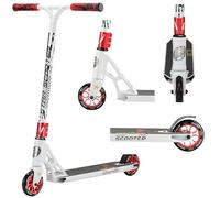 STAR SCOOTER Freestyle Stunt Scooter professionale Monopattino per adulti e bambini da 8 anni | HIC 110mm Pro | Bianco Rosso
