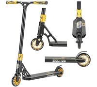 STAR SCOOTER Freestyle Stunt Scooter professionale Monopattino per adulti e bambini da 8 anni | HIC 110mm Pro | Nero Oro