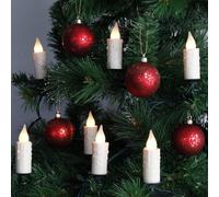 Star Set di 16 candele per interni con doppio filo Drop-Deco, colore: avorio