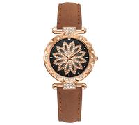 Star SetGift - Orologio da polso al quarzo, da donna, con cinturino in pelle, Caff, One Size
