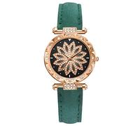 Star SetGift - Orologio da polso al quarzo, da donna, con cinturino in pelle, Verde, One Size