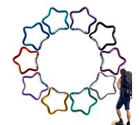 Star-Shaped Carabiner, 10 x Compact Aluminum Hook Clip with Star-Shaped, 0,16 pollici Sturdy Rust-Proof Outdoor, Accessories Carabiner for Camping, Climbing Keychain Gear Organizer