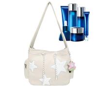 Star Shoulder Bag, Star Pattern Messenger Hobo Tote Bag, Large Capacity Cross Body Shoulder Purse, Lightweight Portable Fashion Handbag for Girls Daily Use Travel School Casual Carry, 14.96 Inches