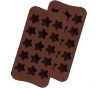 Star silicone cioccolato per stampi 2pcs con raschietto, progettato per fare caramelle e per la cottura, flessibile e per l'uso quotidiano