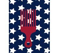 Star Spangle Afro Pick Art Graphic Lined Writer's Notebook: 8.5x11 Soft Cover Black Hair Culture All American Journal