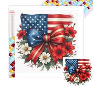Star-Spangled Bow Full DIY 5D Square Drill Gem Art Kit per
