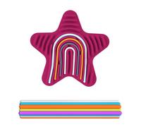 Star Stella Sensorik Activity Board, Rosso Silicone Sensory Fidget Gioco Toys con 11 Aste per Bambini dai 3 Anni e Adulti, Giocattolo Sensoriale Double Face per Alleviare lo Stress, ADHD e Autismo