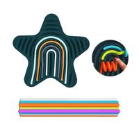 Star Stella Sensorik Activity Board, Verde Silicone Sensory Fidget Gioco Toys con 11 Aste per Bambini dai 3 Anni e Adulti, Giocattolo Sensoriale Double Face per Alleviare lo Stress, ADHD e Autismo